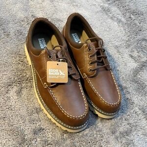 New Eddie Bauer Brown Leather lace up shoes Size 12